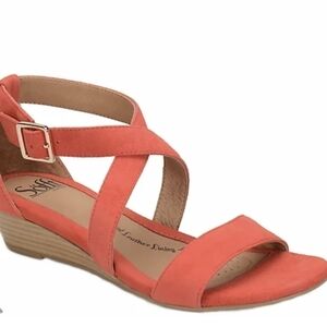 Sofft Womens Ankle Suede Leather Comfort Wedge Sandals shoes sz 11W